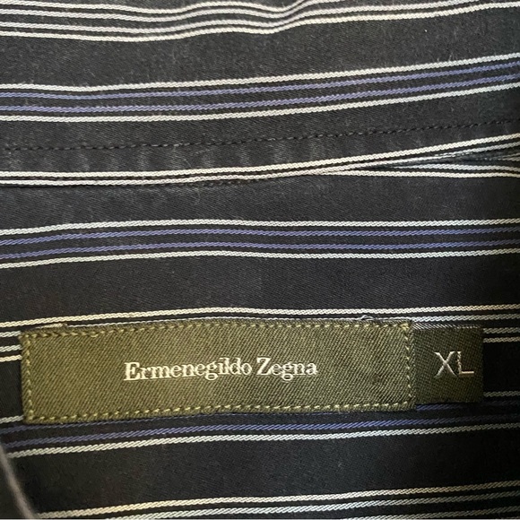 Ermenegildo Zegna Striped Button Up Shirt Made in Italy - Picture 13 of 16
